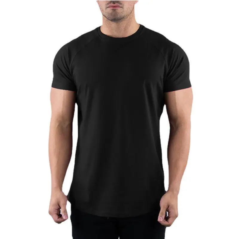 Plain Gym T-shirt Men Summer Fitness Clothing O-Neck Short Sleeve T shirt Cotton Slim Fit Tshirt Bodybuilding Workout Tees Tops Menswear Lingerie Menswear Lingerie