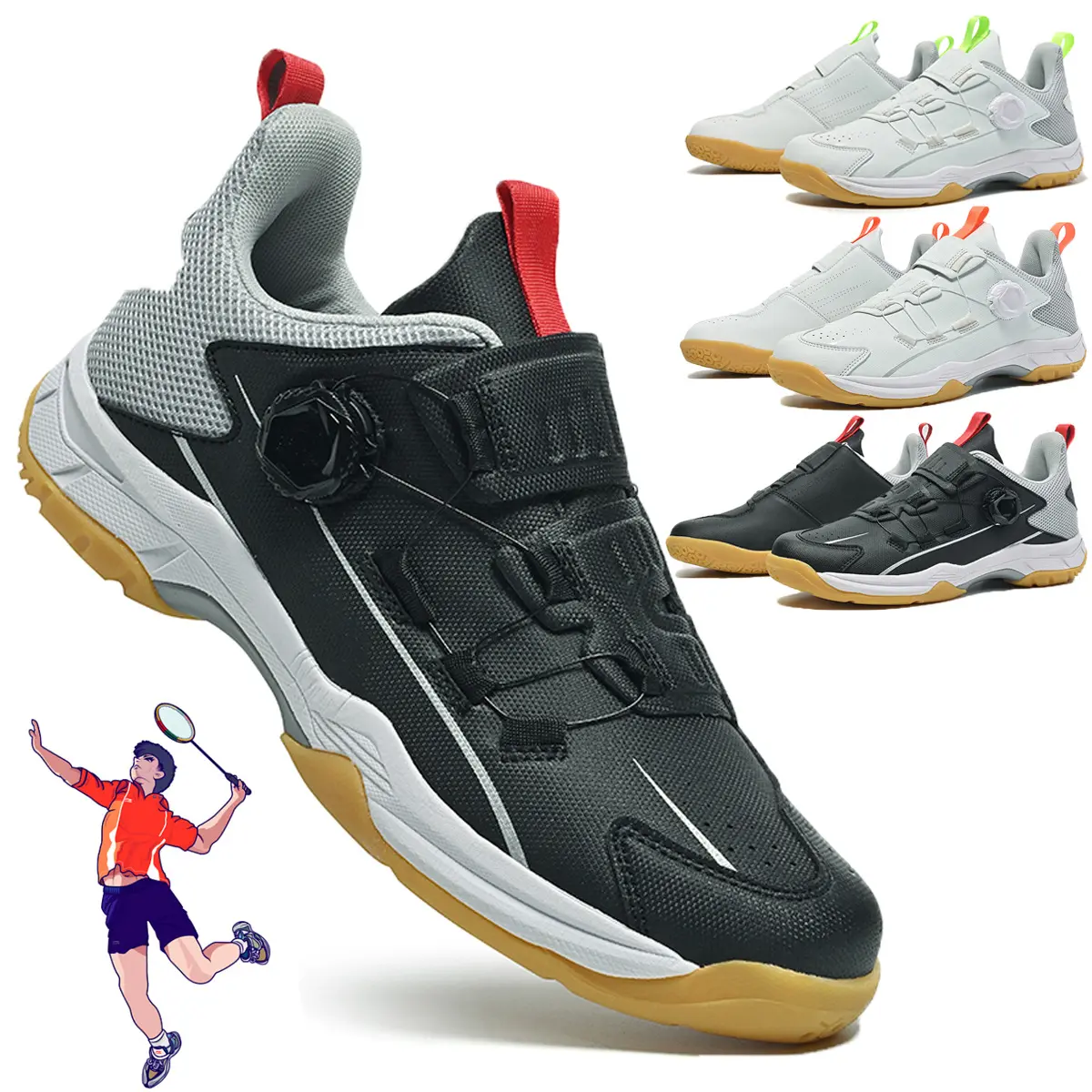 In Stock Professional Badminton Shoes Tennis Shoes Volleyball Shoes Table Tennis Ball Shoes Professional Volleyball Shoes Male Badminton Shoes Female New Table Tennis Ball Shoes Non-Slip Training Shoes Sneaker Couple Tennis Shoes
