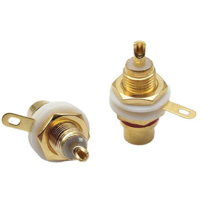 Product Introduction of Gold plated RCA female Jack Solder Connector Panel Mount Chassis AV Audio Socket Plug Bulk head with NUT  AN1A 9