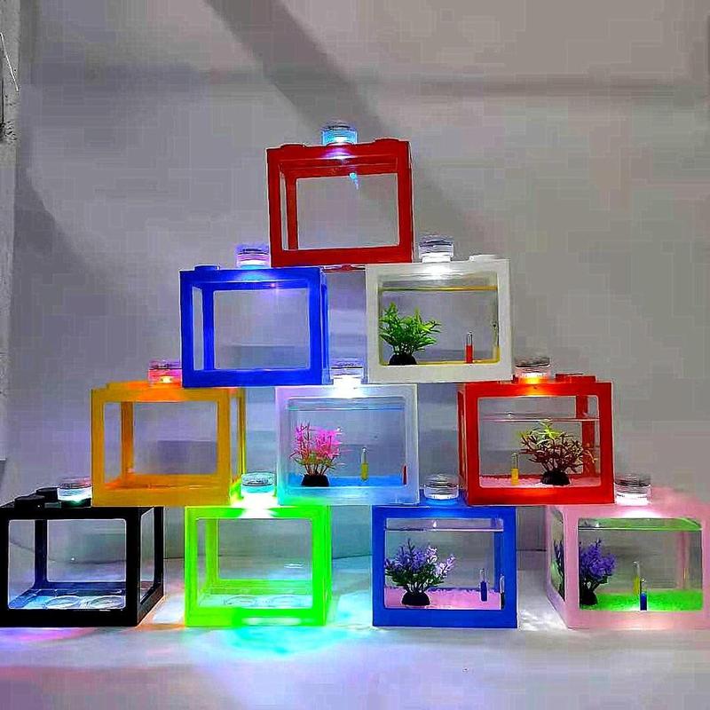 Bể Cá LEGO Lắp Ghép - Hồ cá mini kiểu dán độc đáo - Trang trí bàn học bàn làm việc