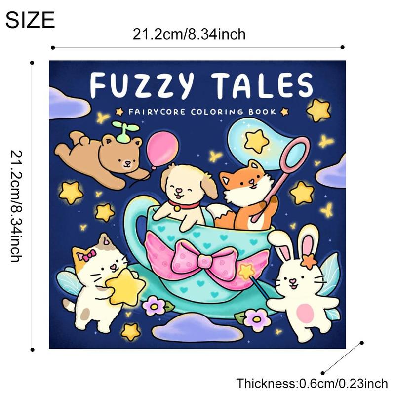 Product Introduction of Girl's Day Coloring Book & Cute Animal Character Coloring Book, 2 Counts/set Cartoon Coloring Book, Fun Perfect Birthday Gift for Students 1
