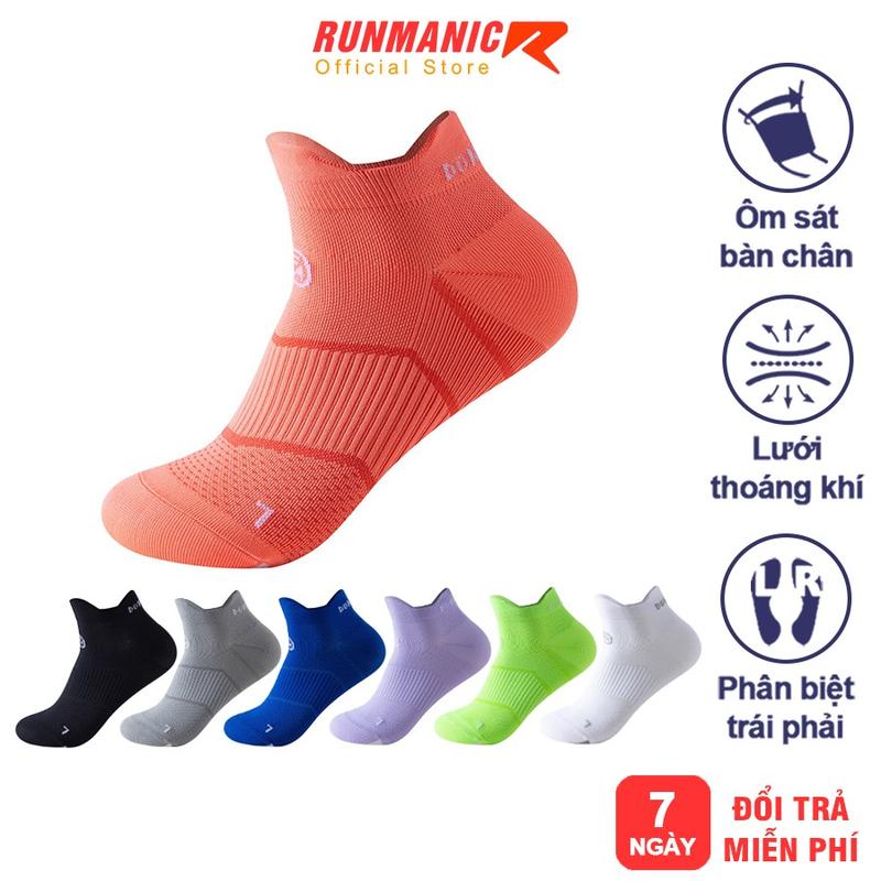 Tất chạy bộ tất thể thao nam nữ RUNMANIC TCB10 ôm chân, thoáng khí chuyên chạy bộ, đạp xe, đá bóng, tập gym