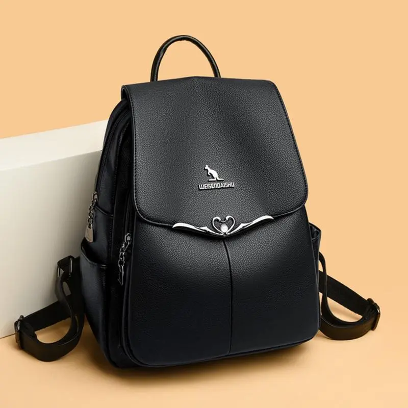 MADEP.ID Tas Ransel Wanita Tas Fashion Korea Stylish Backpack Solid Kulit PU Sekolah Kerja