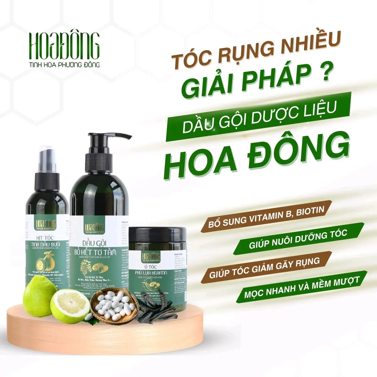 COMBO DẦU GỘI BỒ KẾT TƠ TẰM HOA ĐÔNG