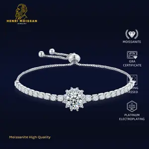 [PROMO LIVE]-OS5-MB07 Gelang Wanita Moissanite Henri Moissan Star Permata 5 Layer Platinum Garansi 1 Tahun Berkualitas Tinggi High Quality Anti Luntur Karat Berubah Warna Aksesoris Perhiasan Gelang Nikah Permata VVS1 Elegan Free Box