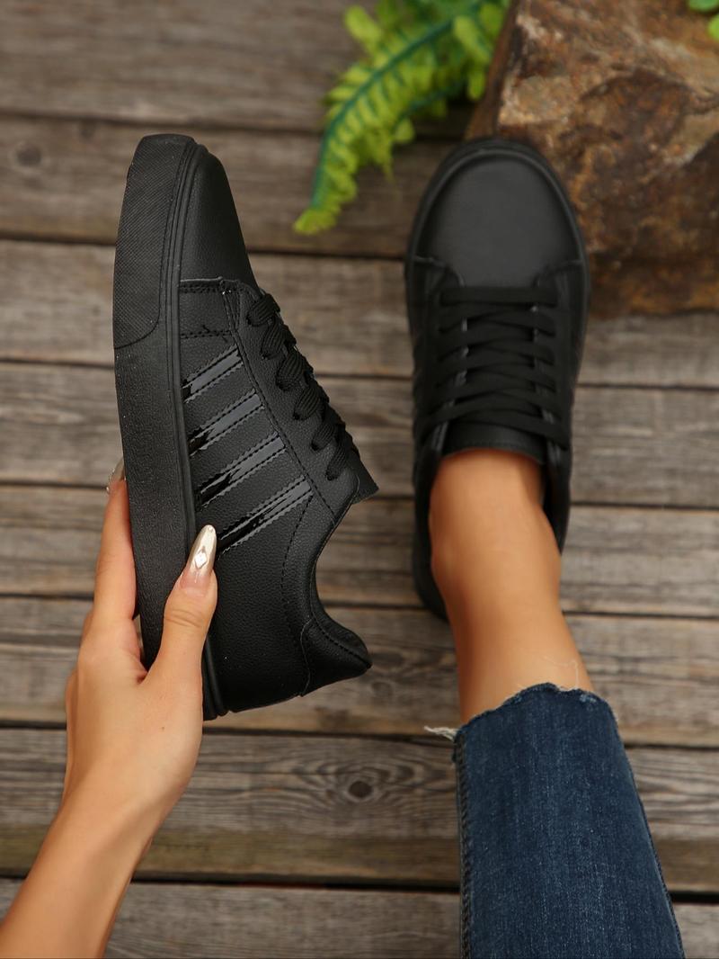 Product Introduction of Women's Fashionable Lace Up Low Top Sneakers, Casual Comfortable Breathable Sports Shoes, Female All-match Round Toe Shoes for Daily Wear 6