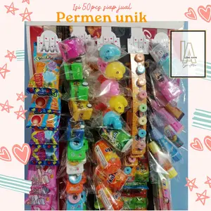 Paket usaha permen unik rentengan isi 50pcs Candy