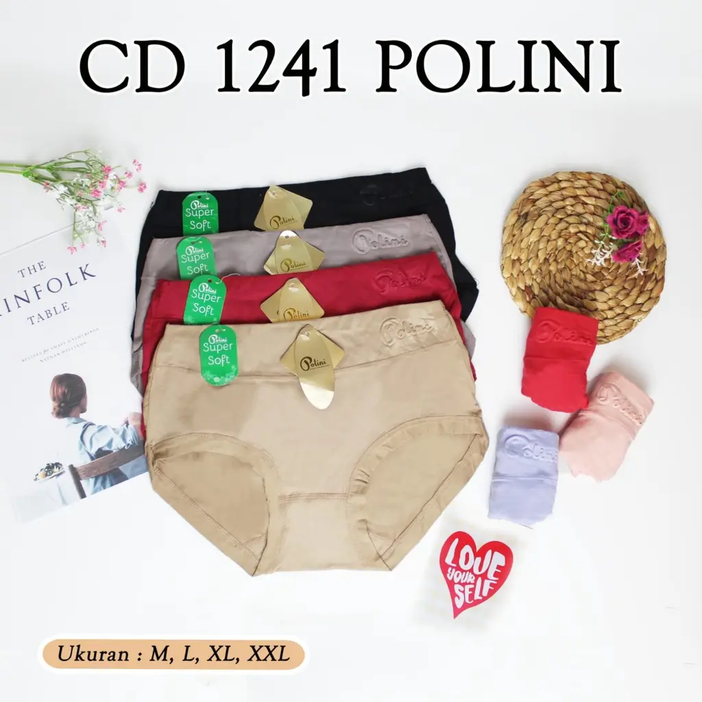 Promo 6 , 12 Pcs Celana Dalam Wanita Polini Super Soft/CD Wanita Polini