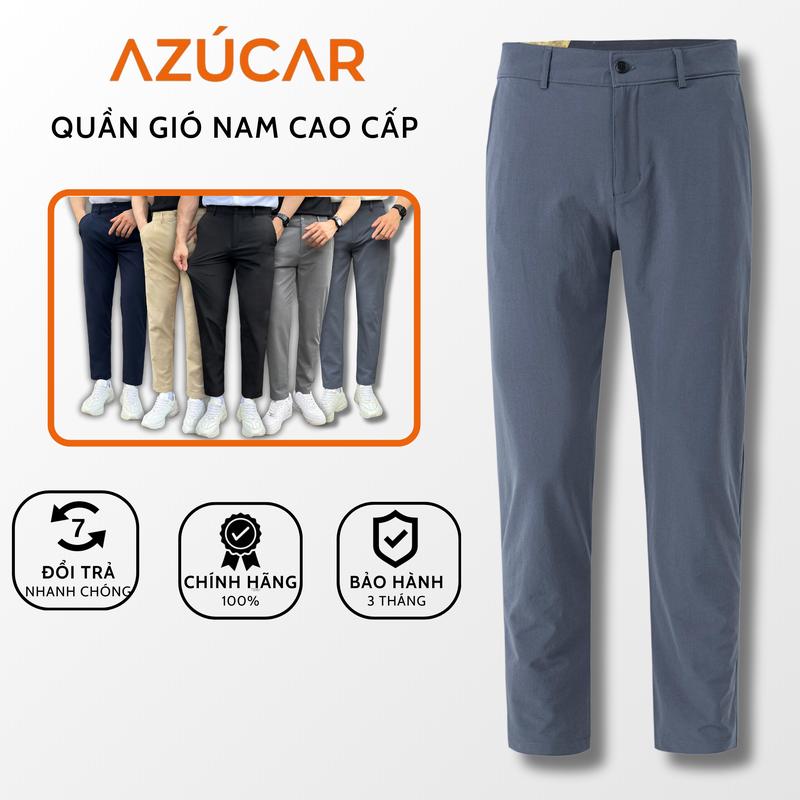 Quần gió cao cấp AZÚCAR, siêu mát, dáng âu co giãn 4 chiều mặc siêu thoải mái, Lịch sự, Trẻ trung Menswear Pants Đen Có Túi quần _ gió bốn mùa quantay nam quần tây niên việt tiến