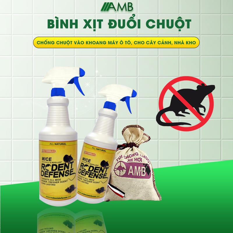 Bộ chống chuột vào ô tô, đuổi chuột bằng túi chống chuột và bình xịt