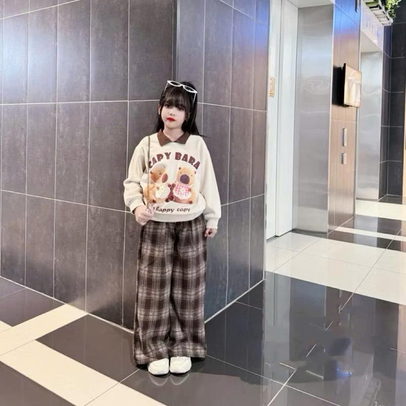 Bộ Set Cổ Bẻ Capybara + Quần Umi Dạ Cho Bé Size 10-43kg (ShopBonBI) MS13 - ShopBonBI