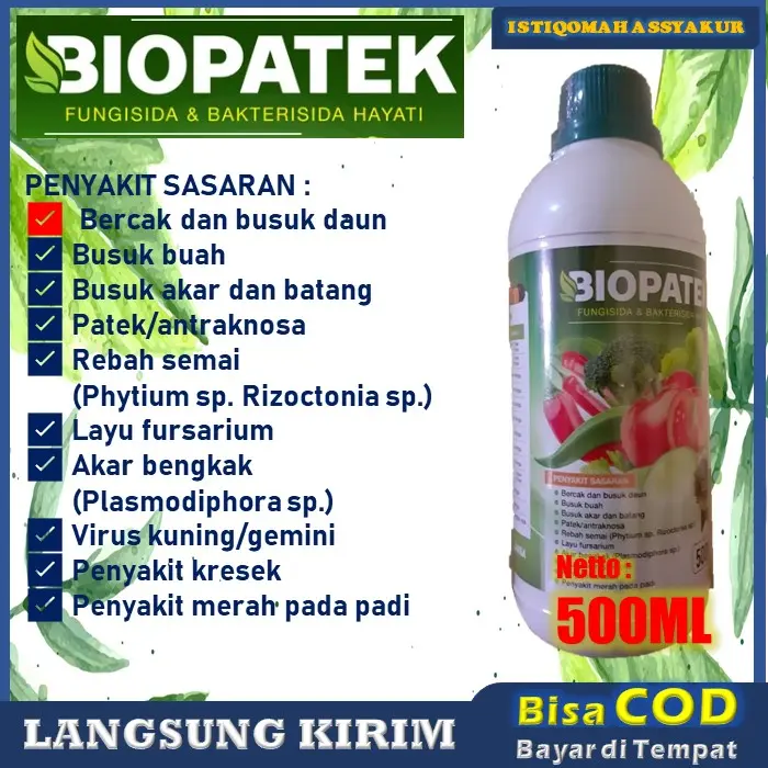 (TERBARU)BIOPATEK 500ml Fungisida Atasi KUNING KERDIL PADI-obat virus kerdil padi-obat padi kerdil dan kuning-Pengendalian hama dan penyakit padi 1