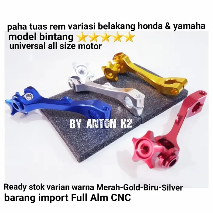 PAHA REM/TUAS REM BELAKANG VARIASI MOTOR VARIO/VARIO 125 150/SCOOPY - Silver, All size 1
