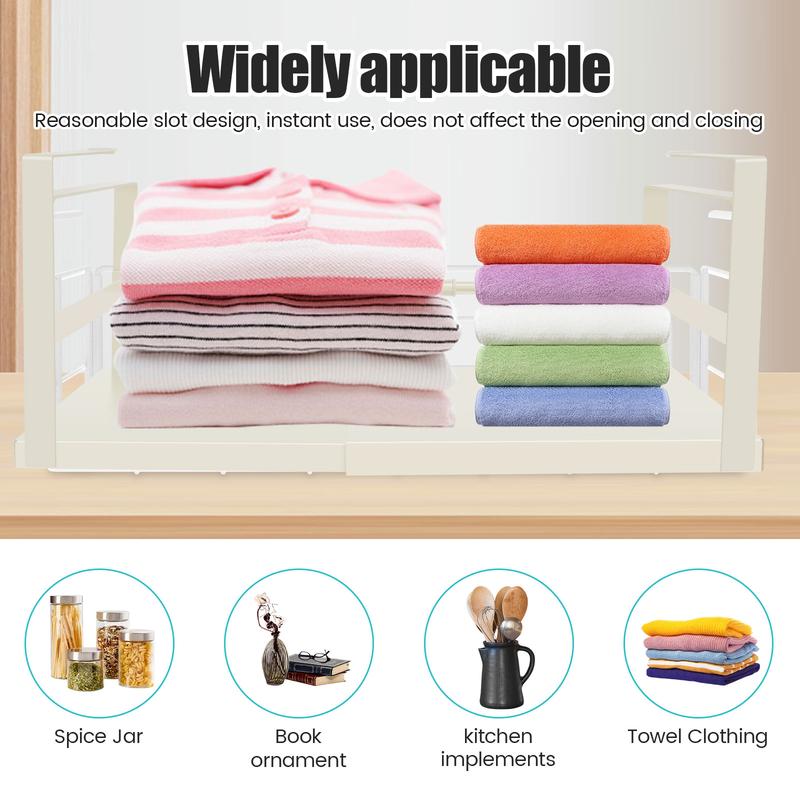 Product Introduction of Expandable Under Shelf Storage Carbon Steel Under Shelf Basket Hanging Under Shelf Organizer Slide in Under Cabinet Shelf for Pantry Cabinet Laundry Room c05Pp 36
