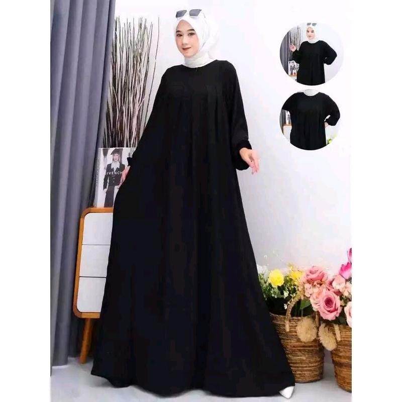 Gamis Aufa Airflow dress Aufa Busui Jumbo Termurah gamis polos LD125cm Lebaran 6