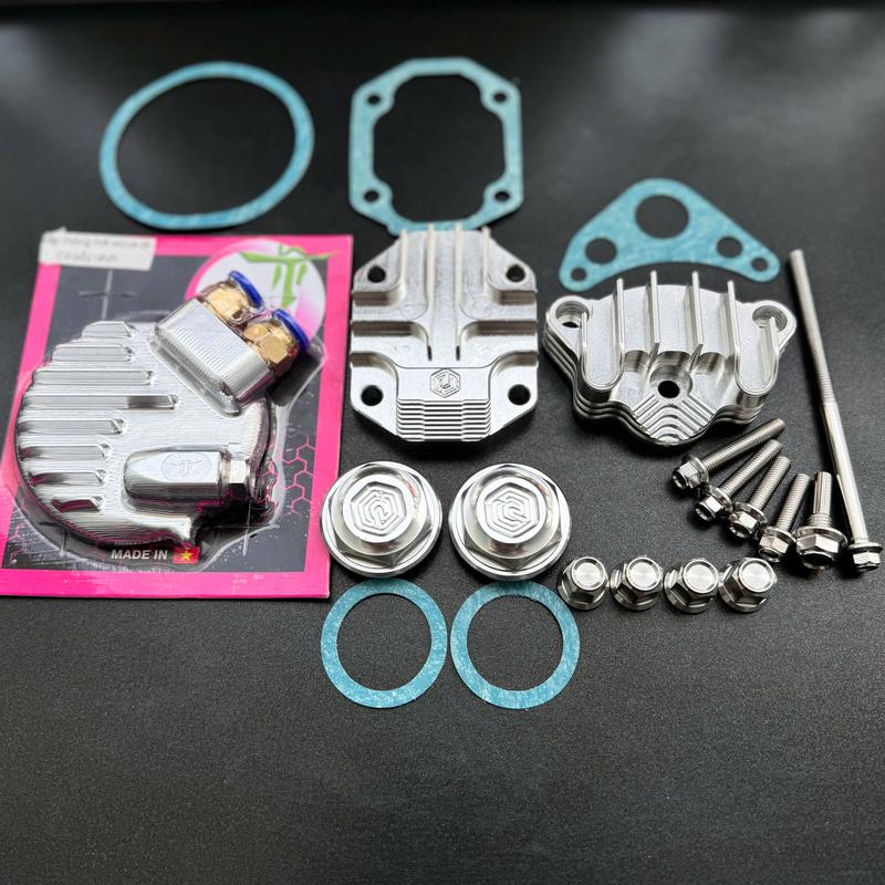 Bộ Nắp Tròn Đầu Lòng Có Bẫy Nhớt Kèm 10 Ốc inox 304 và Ron Cho Xe Wave - Dream fu neo - Phụ Kiện Phụ Tùng Xe Máy Made In Việt Nam