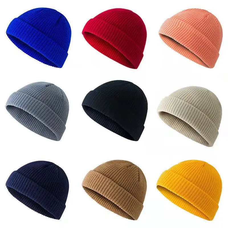 Couple Hats Autumn Winter Thin Export Knitted Hats Unisex Warm Pullover Hats Women Cold Hats Melon Skin Landlord Hats