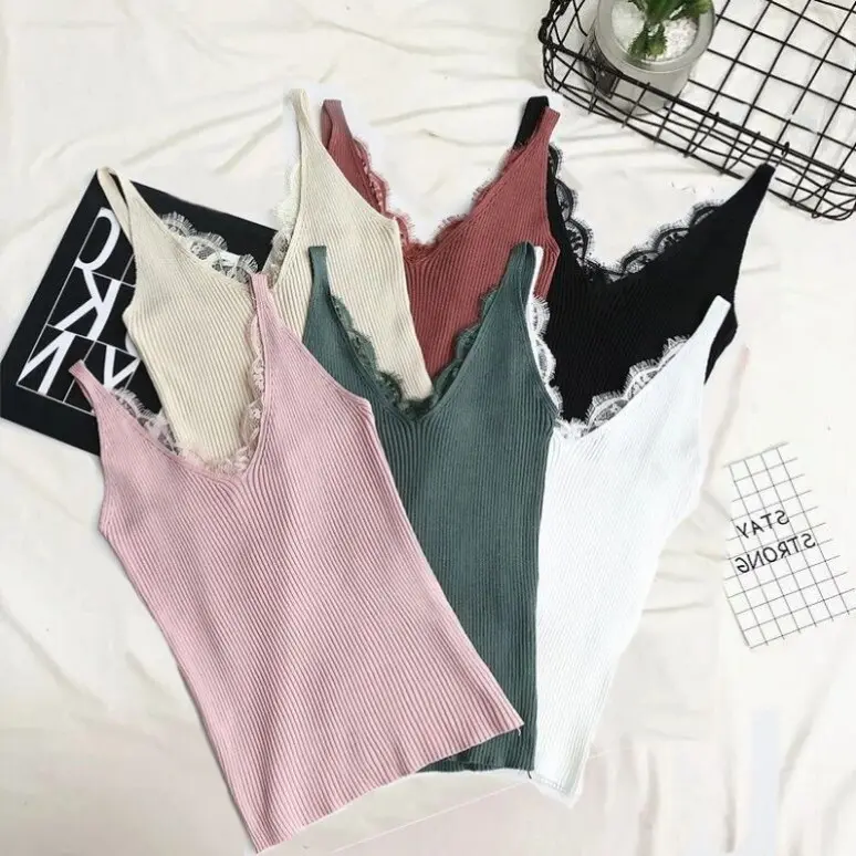 Angel Collection - Tank top knit / rajut import motif renda