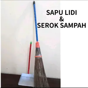 Set Sapu Lidi Dan Pengki Plat Seng Alat kebersihan halaman Rumah