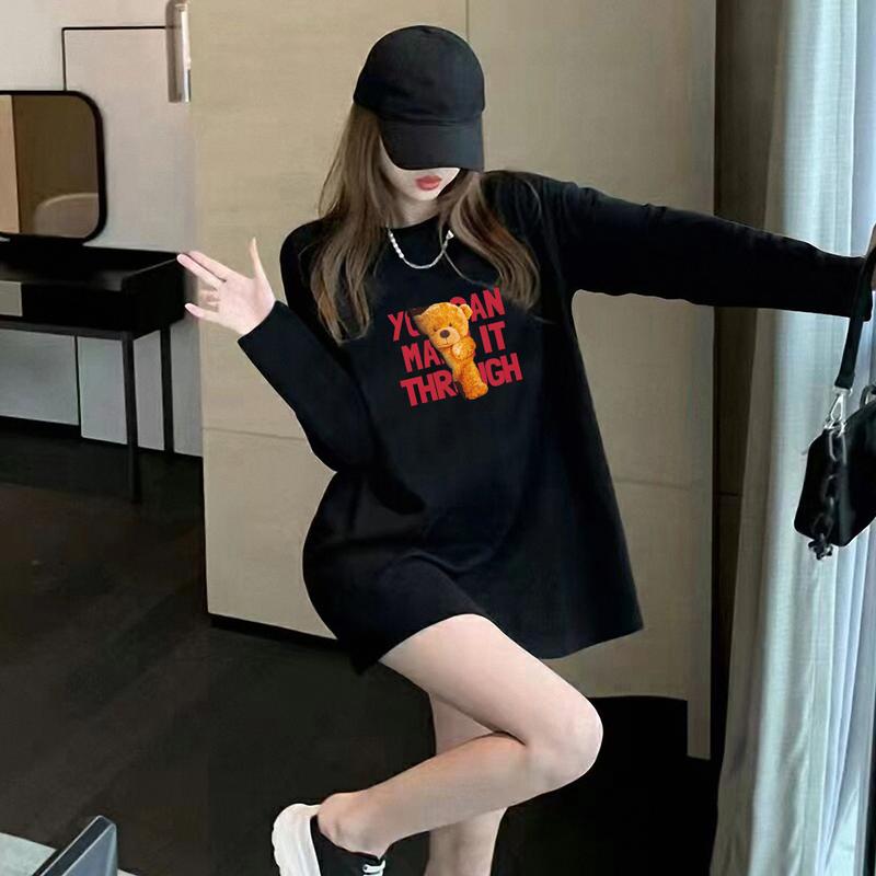 Product Introduction of Maternity Clothes Nursing Clothes Autumn and Winter Long Sleeve Mid-Length Korean Style Loose plus Size Bottoming Shirt Nursing Clothing Outerwear T-shirt Women 4