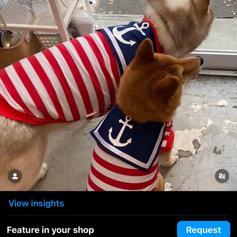 baju anjing sailor kaos anjing lucu dress anjing model sailor 0