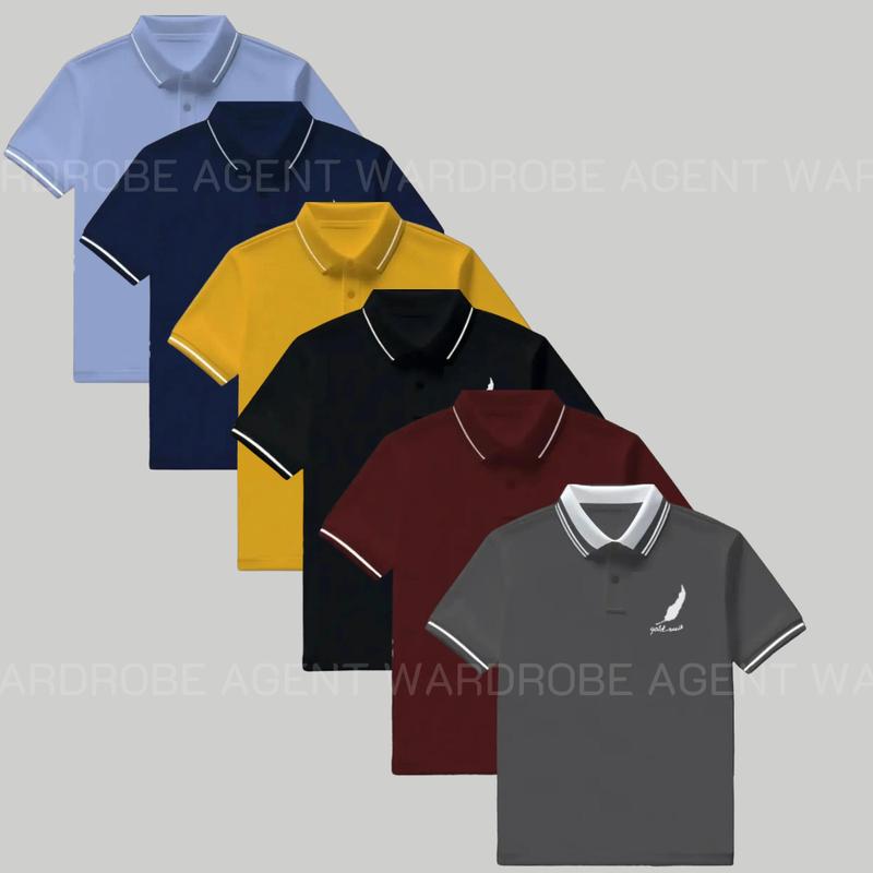 Áo polo 4 chiều thêu họa tiết Lông Vũ Nam Menswear Áo Thun nam thêu Logo Lông Vũ vải thun cá sấu cotton 4 chiều co giãn sang trọng lịch lãm