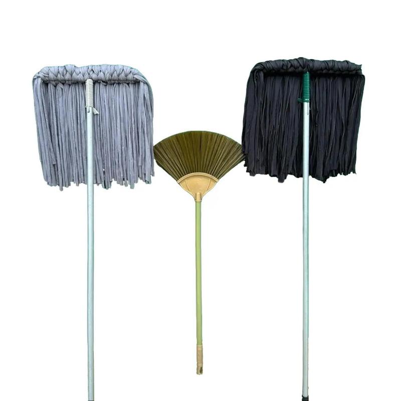 Combo 2 cây lau nhà cán sắc kẽm dài 1m20 vải thun nhiều màu ngẫu nhiên( Tặng chổi quét nhựa) lau sàn