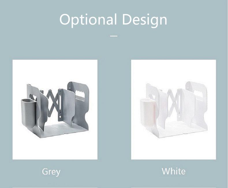 Product Introduction of Simple Desktop Folding Storage Bookshelf with Vertical Telescopic Pen Container 3