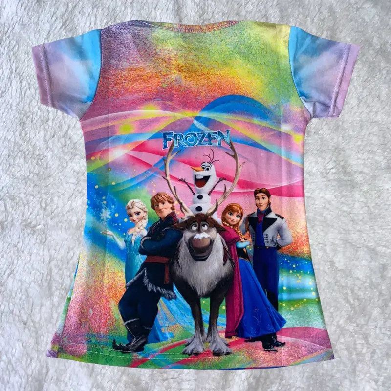Dress anak printing daster anak perempuan motif elsa 8