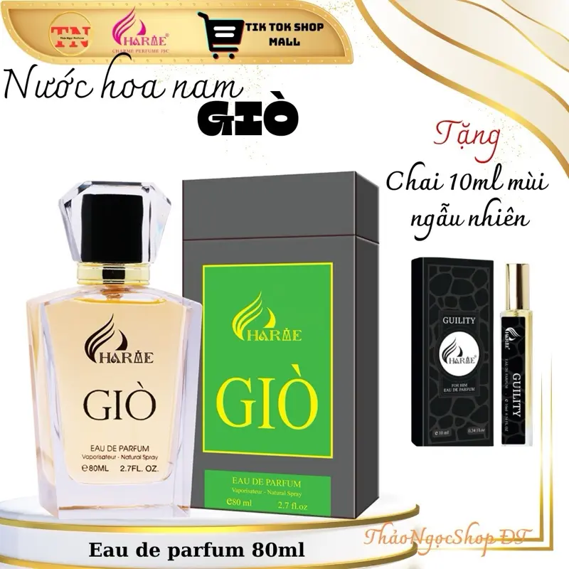 (Mua 1 tặng 1)NƯỚC HOA NAM CHARME GIÒ 80ML tông mùi nam tính(, cuốn hút, hiện đại, tinh khiết     (tặng chai 10ml mùi bất kỳ)xit thơm Perfume Xịt Thơm Cosmetic