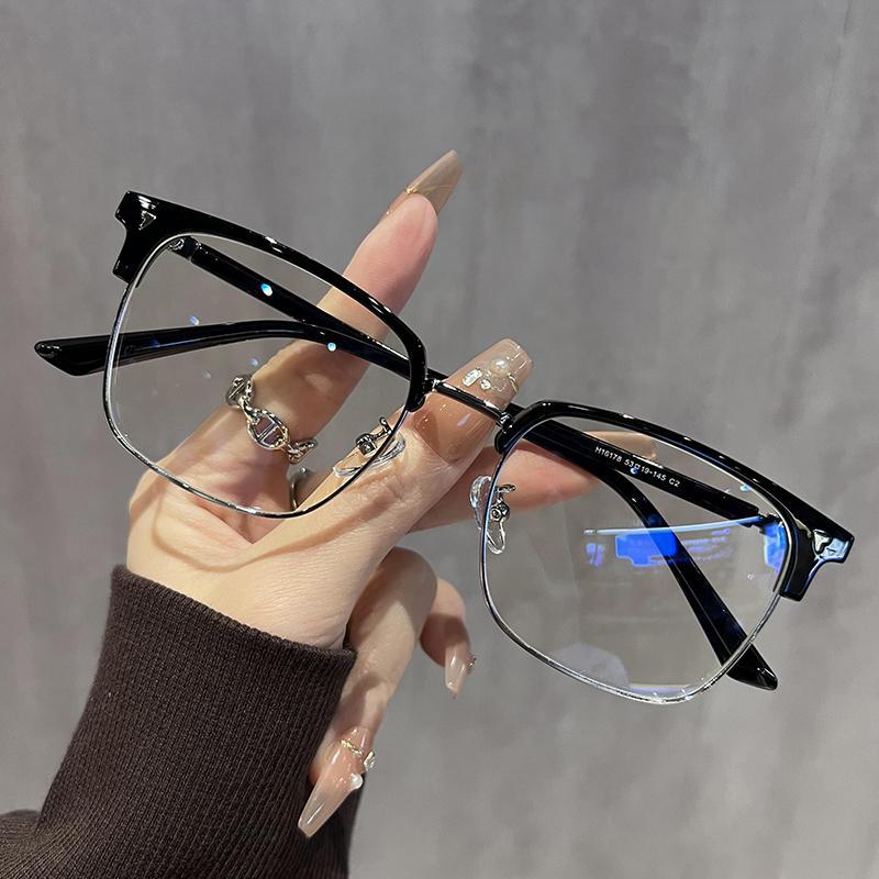 【Vận chuyển từ Việt Nam  Kính nửa gọng thời trang Hàn Quốc MOYENNE, kính lọc sáng, kính cận 0°-400°, chất lượng cao, mới, phụ kiện thời trang 2024 Kính thời trang MỚI, có 3 màu