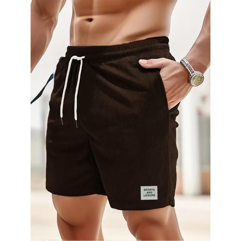 Product Introduction of 2025 Summer new solid color lace-up sweatpants corduroy simple quarter shorts men's shorts casual pants spot selu  ar  kargo mens  jeans 17