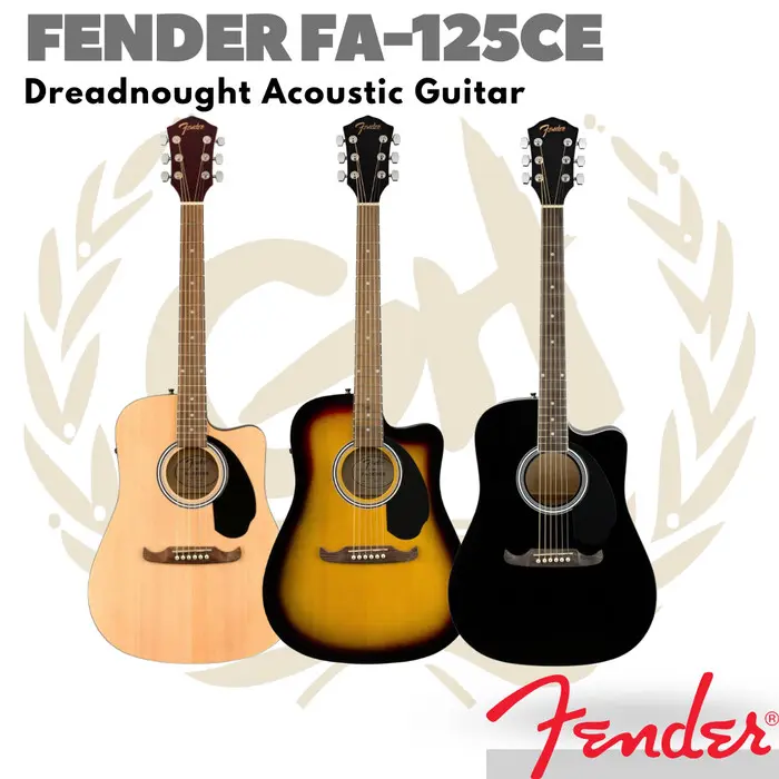 Fender FA-125CE Dreadnought Acoustic Electric Guitar - Gitar Fender 0