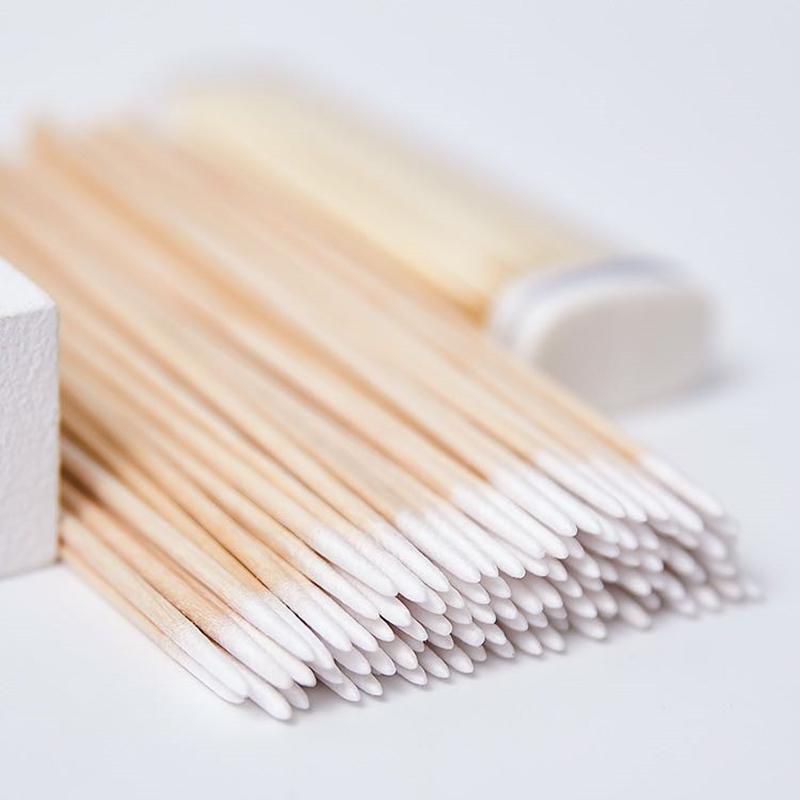 Product Introduction of 100 Pcs Of 7CM Semi-Permanent Tattoo With Pointed Beak Single Head Swab For Eyebrow Tattoo Mist Eyebrow Bleaching Lip Small  Swab Cosmetic  Stick Kapok Stick 14