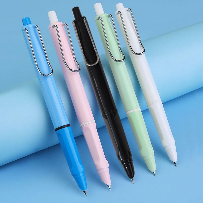 INS-Bút Máy Tự Động Tái Sử Dụng, 5 Màu Kẹo Ngọt Tùy Chọn, Bút Mực Bấm Sáng Tạo Có Thể Thu Vào, Văn Phòng Phẩm Học Sinh, Đồ Dùng Học Tập Và Văn Phòng 3