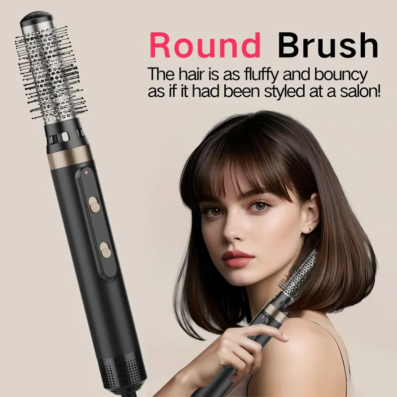 5 in 1 Hair Dryer Brush, Multifunctional Hair Styling Tool, Hair Dryer & Styler, Hair Straightener & Curler, Professional Hair Styling Tool for Women, Black 4