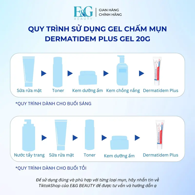 [MUA 1 TẶNG 1] Gel Chấm Mụn Dermatidem Plus 20g Hỗ Trợ Giảm Mụn Mờ Thâm Skincare Chăm Sóc Da Mụn Giúp Gom Còi Mụn Giảm Viêm 5