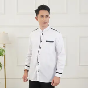 NIGOS OFFICIAL Koko Al-Fatih PANJANG Dewasa Katun Polos Formal Manset bisa dicuci dengan mesin xxl bajukoko pria