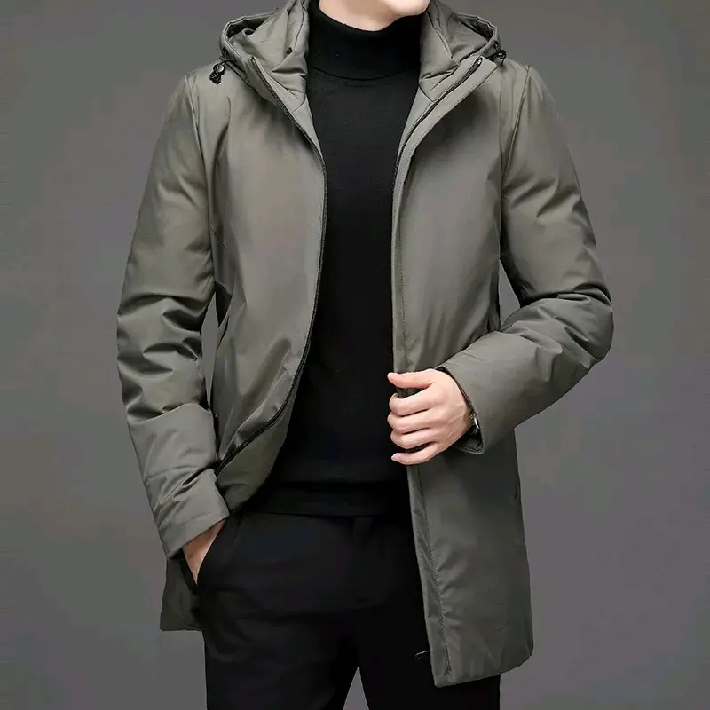 Jaket Kembung Jubah Pria Panjang Korea Jacket winter Tebal Casual Long Coat Jumbo Musim Dingin Korean Style  Katun Formal Keren gelembung waterproof parasut stylis Slim Fit Outdoor puffer gunung simple tasalan parasut windbreaker
