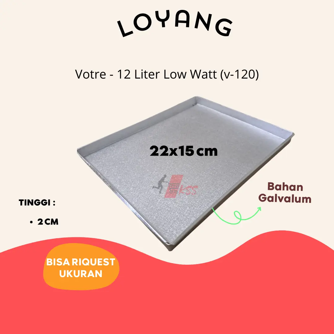 Loyang Oven Listrik Votre - 12 Liter 22x15 cm Tinggi 2 cm/ Loyang oven tangkring / loyang oven listrik 12 liter/ loyang kue kering / loyang kue