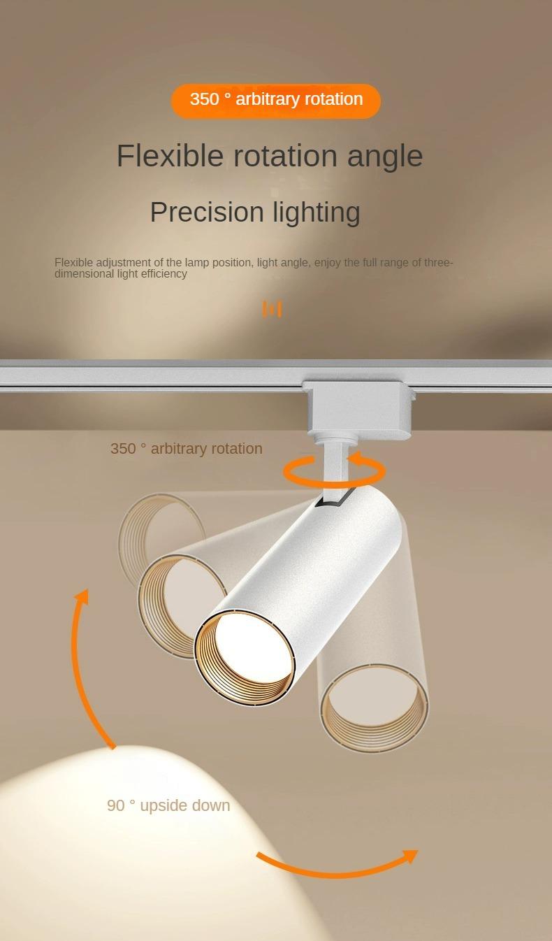 Product Introduction of Tenchamp LED Track Light 15W 20W 25W Spotlight Ceiling Lighting 220V COB Track Light Black White Spotlight 28