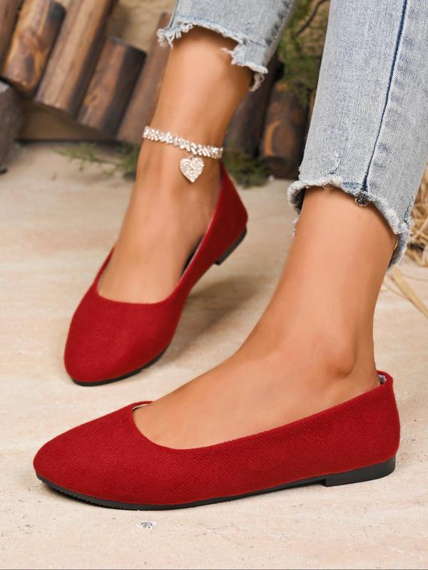 Women's Fashionable Solid Color Pointed Toe Slip on Loafers, Casual Comfortable Breathable Flat Shoes for Daily Wear, Lightweight Breathable Shoes for All Seasons, Girl 1