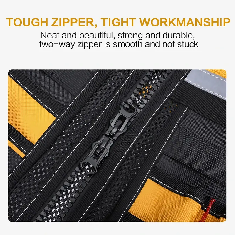 Multifunctional Outdoor Work Vest, Adjustable Breathable Tool Storage Vest, Multi-pocket Tool Organizer for Car Repair, Construction, Gardening 6