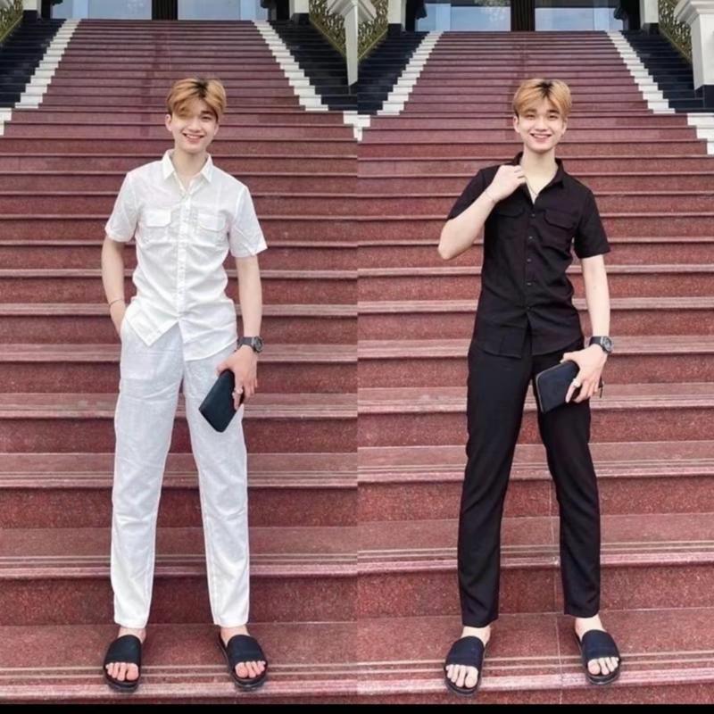 Đồ Bộ Nam ,Bộ đũi nam cao cấp chất liệu vải Đũi co giãn nhẹ quần áo thoáng mát dễ chịu không nhăn nhàu Menswear Pants Có Túi cac setbodonam