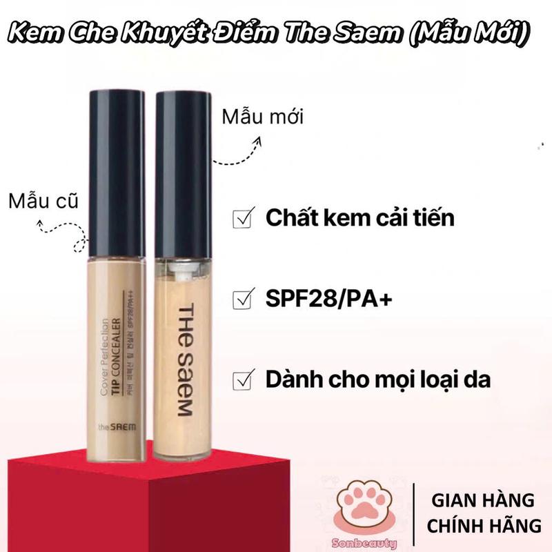  THE SAEM  Kem Che Khuyết Điểm Triệt Sắc 3 Ô The Saem Cover Perfection Tip Concealer SPF28 6.5g 