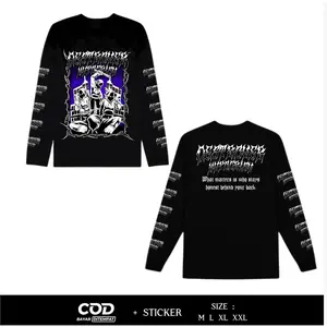Baju Kaos Longsleeve  Netral Desain Terbaru  Destroyer Hypocrisy Model Casual Distro Lengan Panjang Sablon Dtf Full Punggung  24s Reguler Hitam By Inzavibe EC4