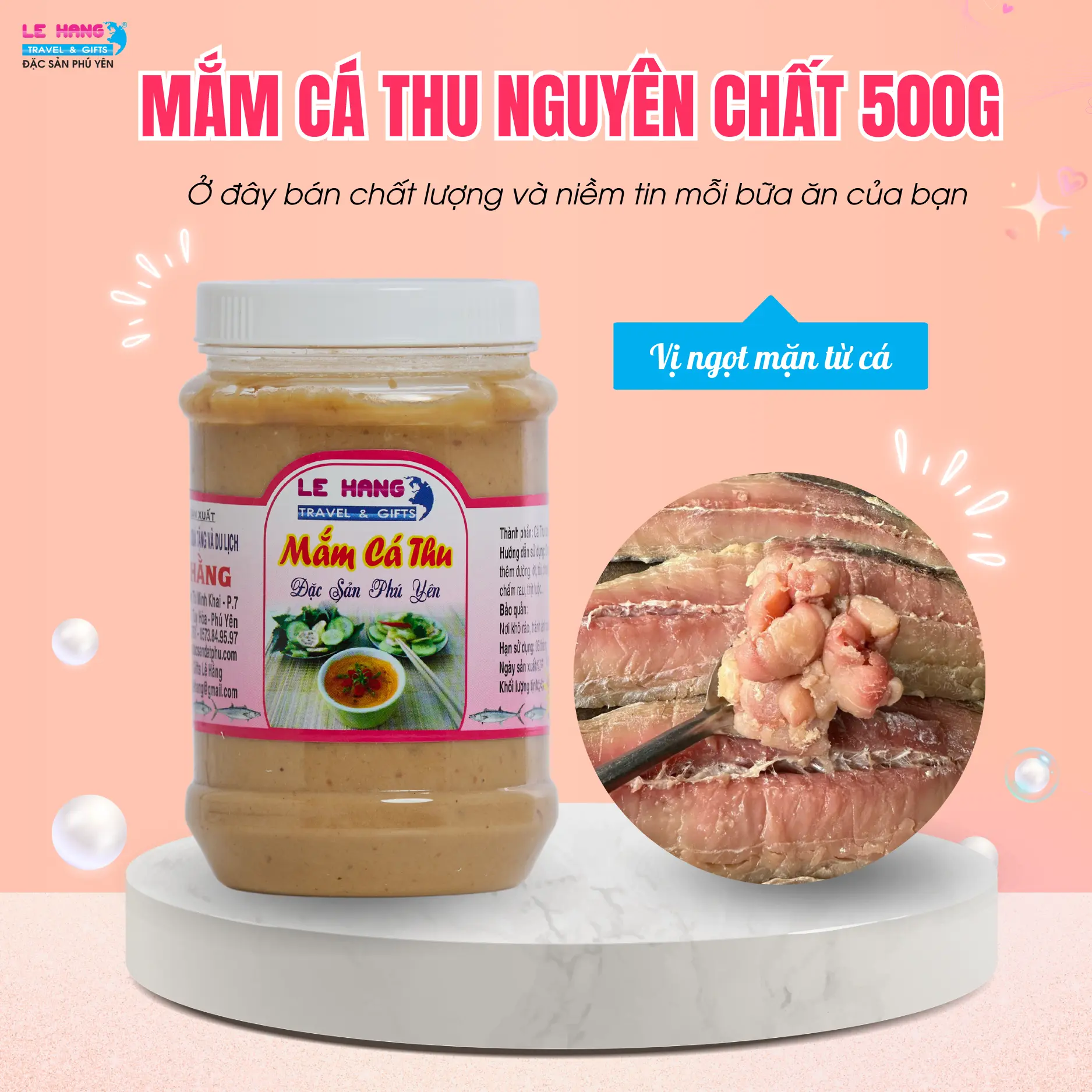 Mắm cá thu nguyên chất xay nhuyễn, 500g/hũ - Lê Hằng Gifts