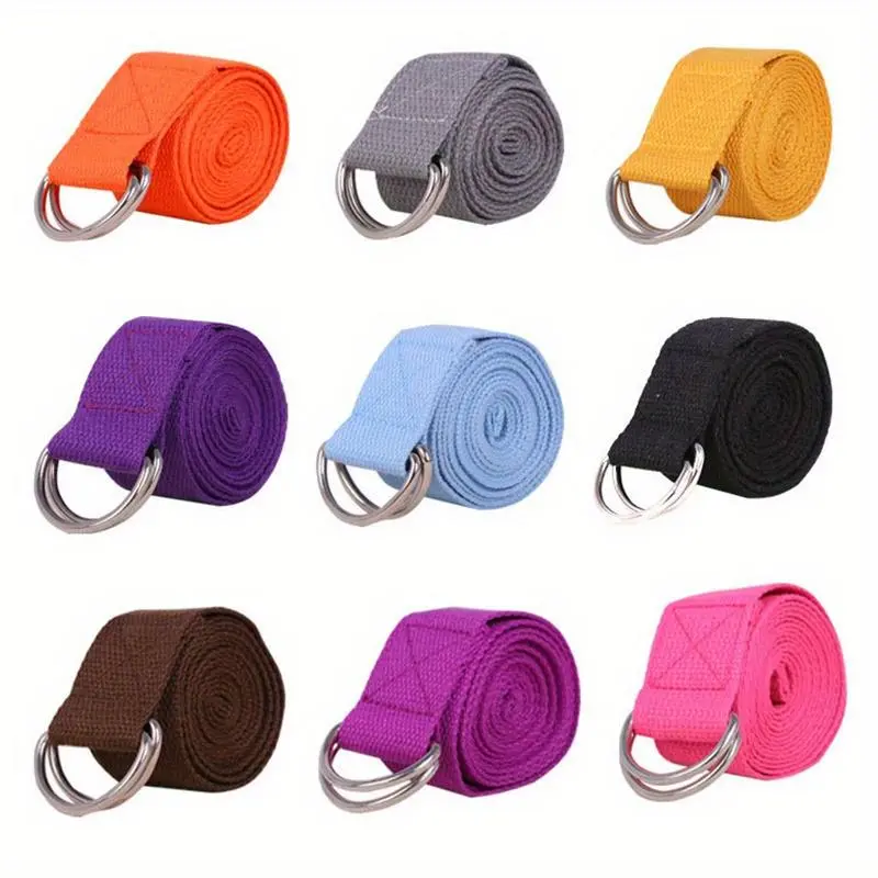 Durable Cotton Yoga Strap with Metal D Ring, Multifunctional Yoga Strap, Fitness Equipment for Home Gym Workout