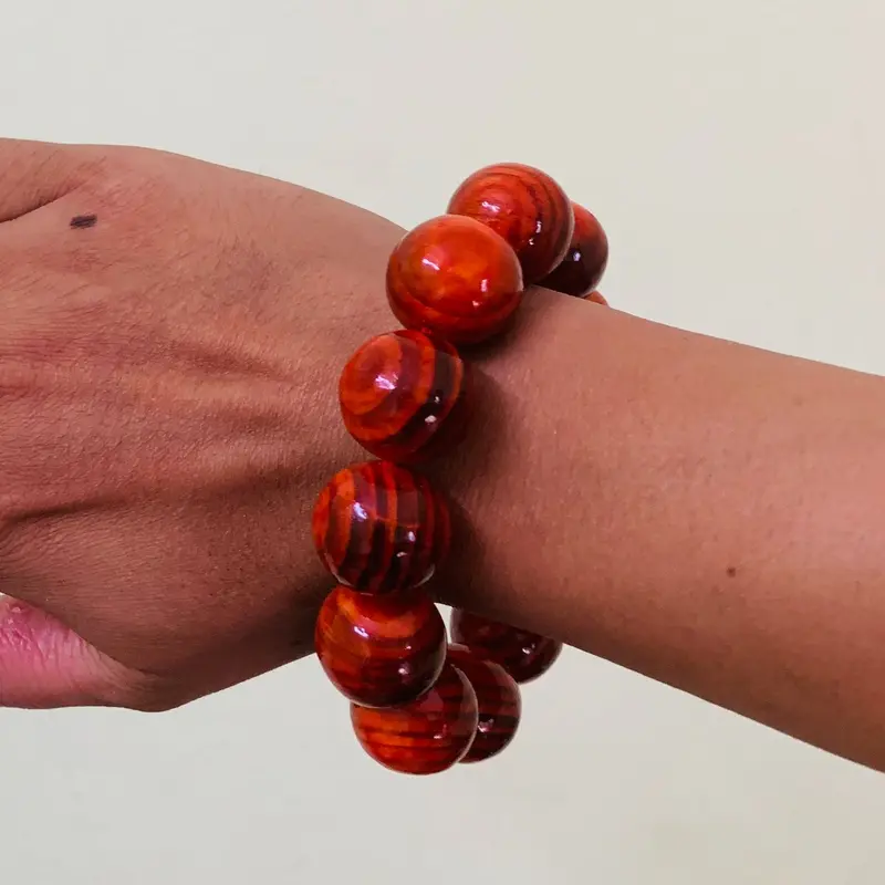 Vòng Tay Phong Thuỷ Gỗ Huyết Long - Huyết Rồng Size 20 Ly Hạt Tròn Vân Đẹp ( Tặng Hộp) Phụ Kiện 3