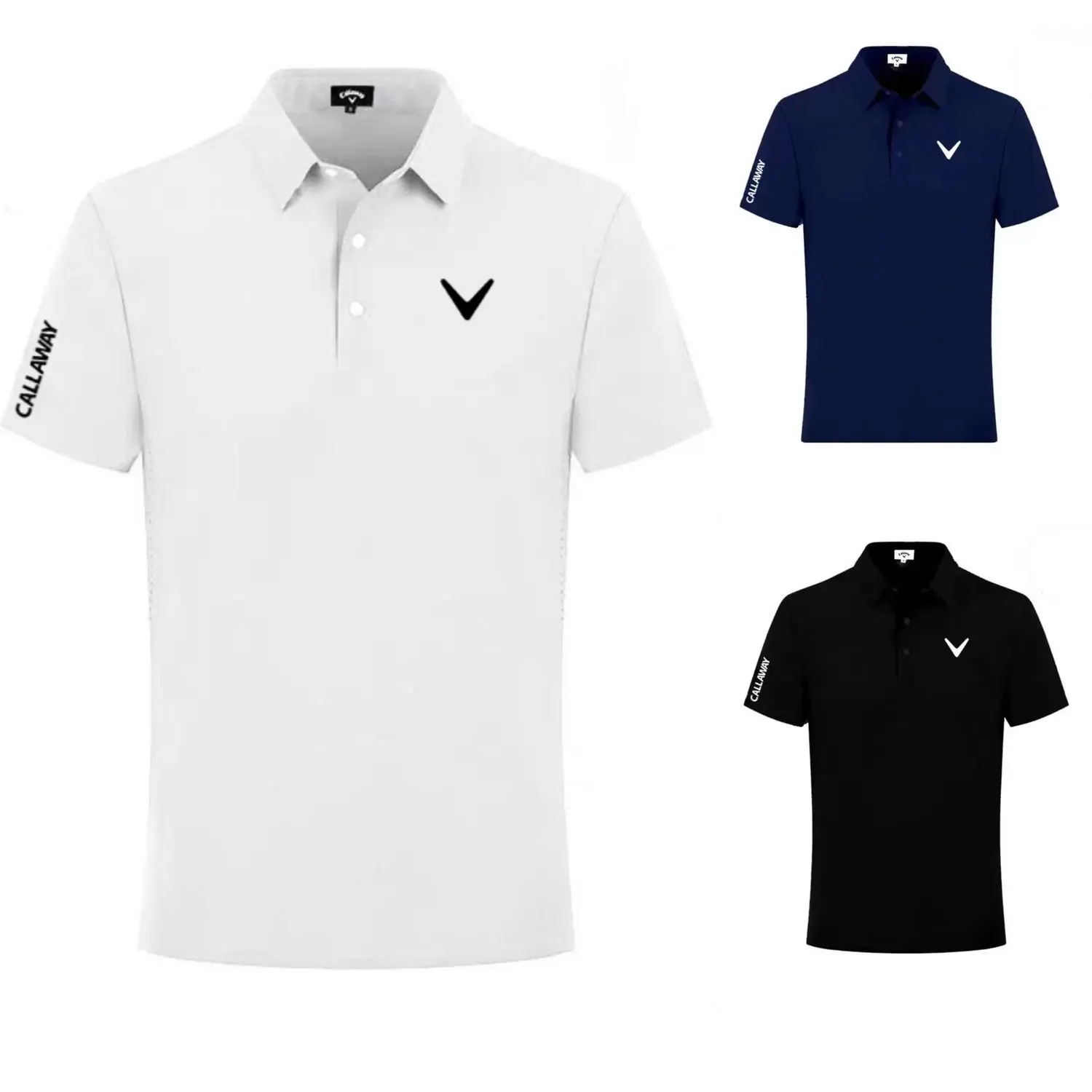 Áo Thun Nam Ngắn Tay Chơi Golf, Áo Polo Có Ve Áo, Thoải Mái Và Thường Ngày, Nhanh Khô, Thoáng Khí, Callaway, Thể Thao, Phong Cách Mt24106